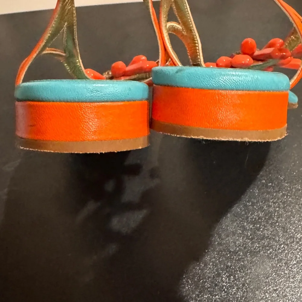 Kate Spade Freida Blue and Orange Floral Sandals size 7.5
